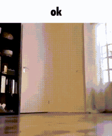 a picture of a door with the word ok on it