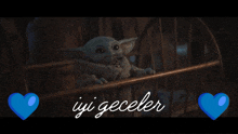 a picture of a baby in a crib with the words iyi geceler