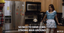 So Nice To Have A Big Strong Man Around Thankful GIF - So Nice To Have A Big Strong Man Around Thankful Grateful GIFs