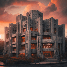 a building with a sign that says museum bola on it