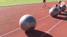 balls rolling racing rolling on ball yoga balls