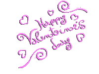 a valentine 's day greeting with hearts and swirls