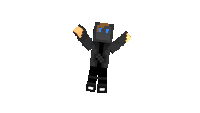 a minecraft character is standing with his arms outstretched on a white background