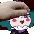 a pixel art of a cartoon character with a donut in her mouth .
