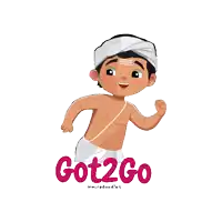 a cartoon of a shirtless man with a turban on his head says got2go