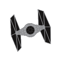 a black and white drawing of a tie fighter from star wars