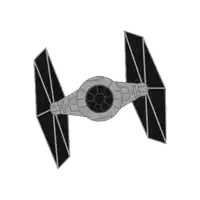 a black and white drawing of a tie fighter from star wars