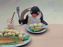 Pingu Dinner GIF