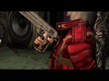 a devil may cry character holding a gun