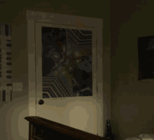 a door with a picture on it that says ' a ' on it