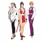 a group of three women standing next to each other