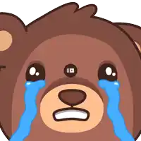 a cartoon of a teddy bear crying with tears coming out of its eyes