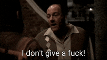 a man says i don 't give a fuck while talking to another man