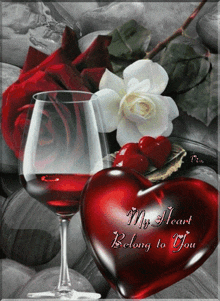 a red heart with the words " my heart belong to you " written on it