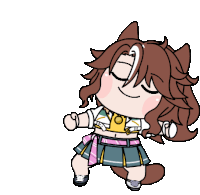a cartoon drawing of a girl with a horse 's tail and ears
