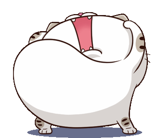 Ami Fat Cat Big Tummy Sticker - Ami Fat Cat Big Tummy Cute Stickers