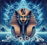 a painting of a pharaoh 's head with the words " made with videoshow " written below it
