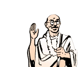 Raising Hand Mahatma Gandhi Sticker - Raising Hand Mahatma Gandhi Amar Chitra Katha Stickers
