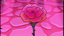 a cartoon drawing of a flower with thorns