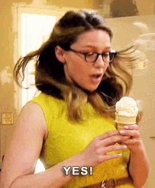 Approve GIF - Yes Ice Cream Supergirl GIFs
