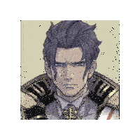 a close up of a man 's face with a serious look on his face in a video game .