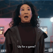 Up For A Game Sandra Oh GIF - Up For A Game Sandra Oh Eve Polastri GIFs