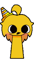 a cartoon character with a party hat on his head
