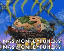 a cartoon of a monkey with the words mas monkeyfunky mas monkeyfunky on it