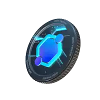a coin that says ' hex token ' on it