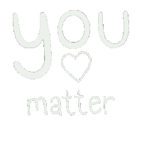 a sign that says " you matter " with a red heart