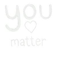 a sign that says " you matter " with a red heart