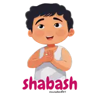 a cartoon of a boy with the name shabash on it
