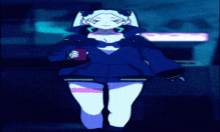 a girl in a blue jacket is holding a cup in her hand