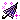 a pixel art illustration of a purple and black umbrella with sparkles .