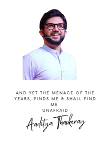 a picture of a man with glasses and a quote from aaditya thackery