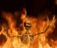 skeleton burning