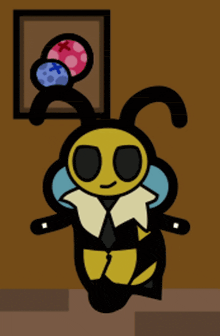 a cartoon of a bee wearing a tie