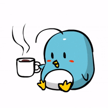 animal penguin cute coffee tea