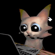 a cat with big eyes is holding a remote control in its mouth
