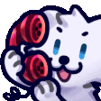 a cartoon dog is wearing headphones and talking on a telephone .