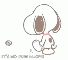 Snoopy Alone GIF