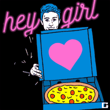 hey girl cuteguy pizza