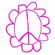 flower peace sign 60s flower power drawing