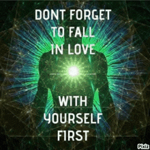 a poster that says dont forget to fall in love with yourself first on it