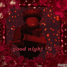 a picture of a person with the words good night < 3