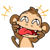 a cartoon monkey is sticking its tongue out