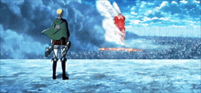 a man in a green cape with the letter w on the back