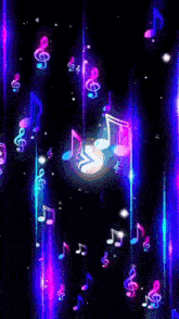 a purple and blue background with music notes and a logo that says dump the star