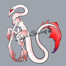 a drawing of a flamingo with the words static shrimps written on the bottom