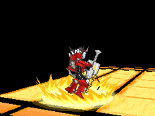 a pixel art of a person holding a gun